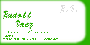 rudolf vacz business card